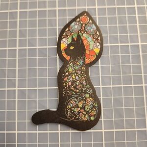 10/$10 Sticker Stained Glass Black Cat Theme Wicca Witchy Goth